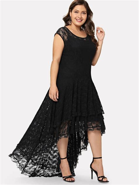 Vestido De Encaje Asimétrico Shein México Lace Dress Black Floral