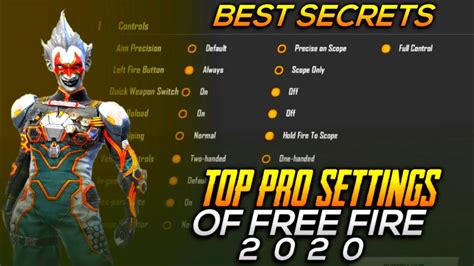 Free Fire Pro Player Setting 2020 Best Pro Setting Free Fire Pro