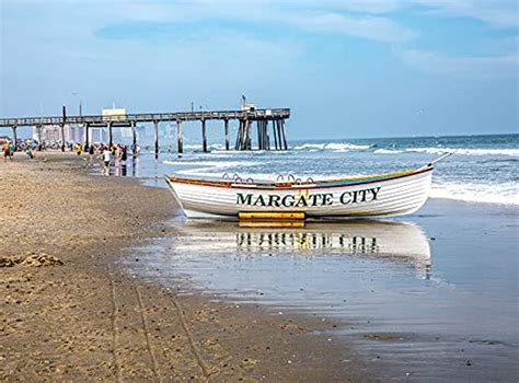 Photograph Of Margate Citynj Beach With The Fishing Piercanvas Art