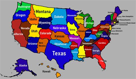 Map Of Usa With State Borders And Names United States Map