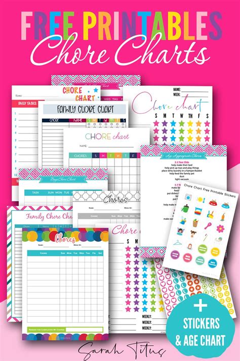 Top Chore Chart Free Printables To Download Instantly In 2020 Free