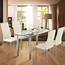 Modern 5 Piece Dining Table Set Tempered Glass Transparent With 4pcs Chairs Room 