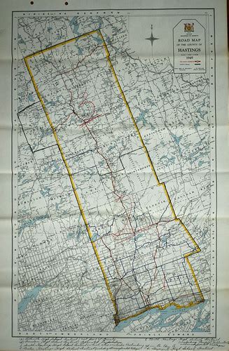 M420 2165 A Road Map Of Hastings County In 1949 Portions Flickr