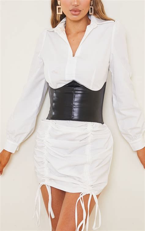 black cut out corset belt prettylittlething usa
