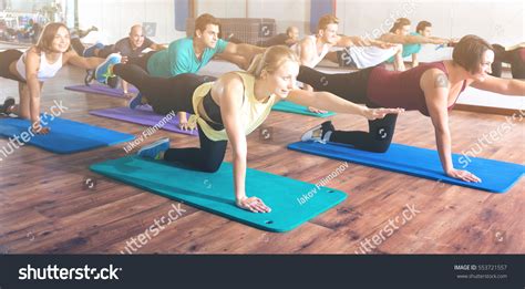 Glad Adults Having Yoga Class Sport Stock Photo Shutterstock