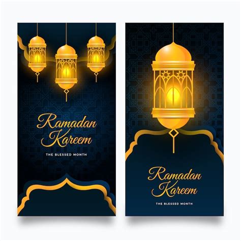 Banners Realistas De Ramadán Vector Gratis