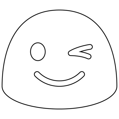 Winking Face Emoji Coloring Page Colouringpages