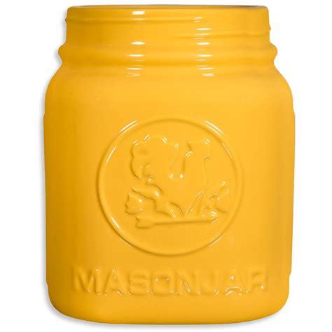 Home Essentials 87 Masonutensil Crock In Yellow Kitchen Utensil