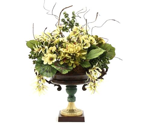 The larger size is perfect for a dining or lager coffee table. Hand Made Dining Table Centerpiece Silk Flower Arrangement ...