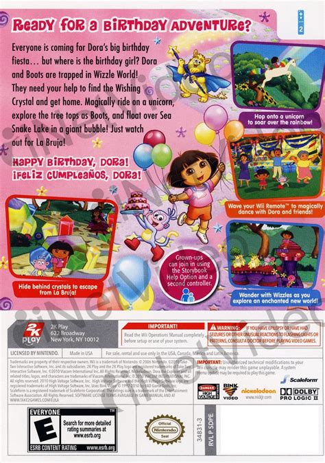 Dora The Explorer Dora S Big Birthday Adventure Nintendo Wii