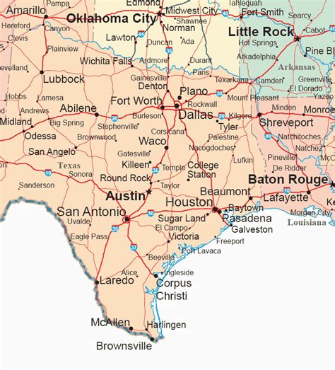 Texas Oklahoma Border Map Secretmuseum