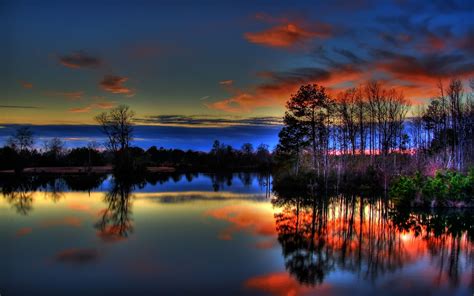 Paulk Lake Sunset Reflections 3d Desktop Wallpaper ~ Nature Landscape Photography 3d