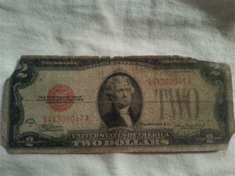 1928 C 2 Two Dollar Bill Red Ink Nice Old Bill From White Custard