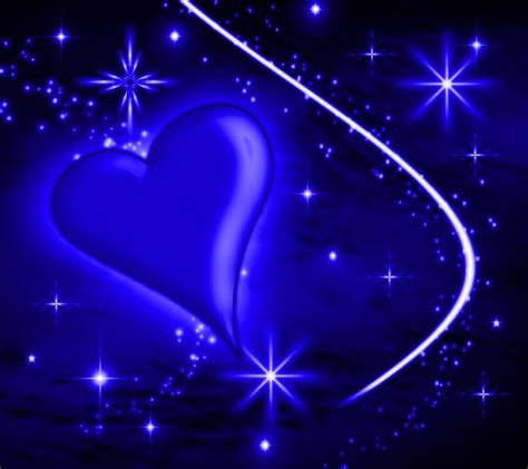 Free Download Blue Heart With Plasma Stars Background 1800x1600