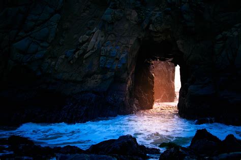 Wallpaper Cave Rock Light Water Stones Hd Widescreen High