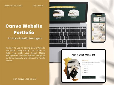 Social Media Manager Website Portfolio Template Canva Website Etsy