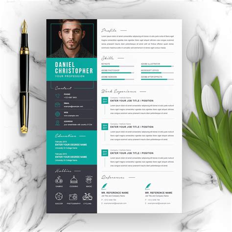 Modern Resume Template Cover Letter Word Mac A Cv Template Creative Resume Professional