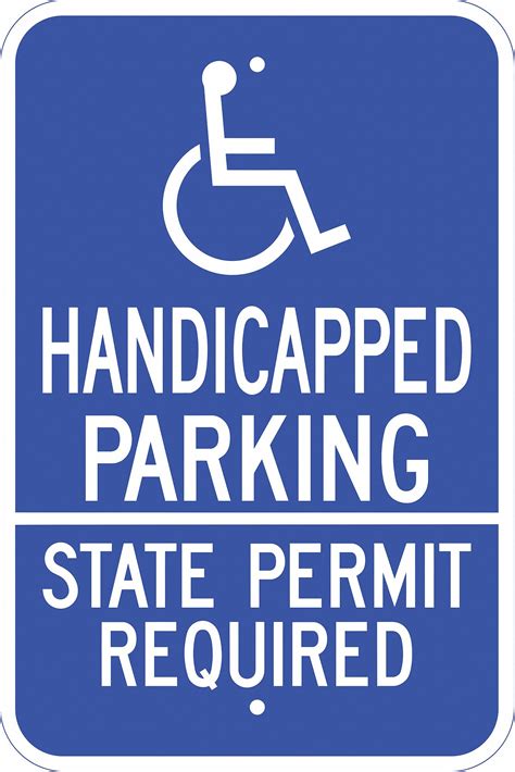 Handicap Parking Sign Retroreflective Grade Engineer Rectangle