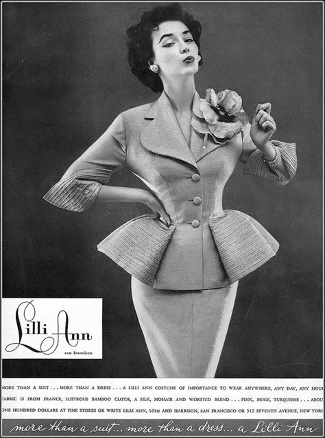 dorian leigh in suit by lilli ann photo by roger prigent harper s bazaar january 1954