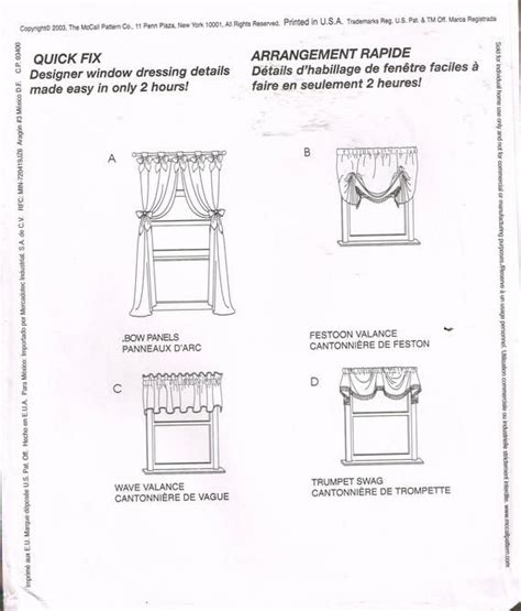 Easy Curtain Swag Or Valance Curtain Sewing Pattern Home Etsy