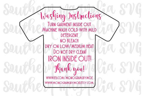 Printable thank you cards are perfect to include in your shop's packages. Vinyl Apparel Care Card Instructions Print and Cut File