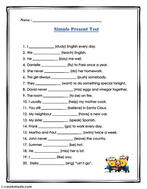 Present Simple Interactive And Downloadable Worksheet You Can Do The