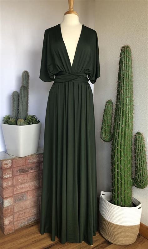 Forest Green Bridesmaid Dress Custom Lengths Convertible Etsy