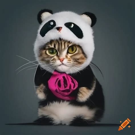 Cat Wearing Panda Costume