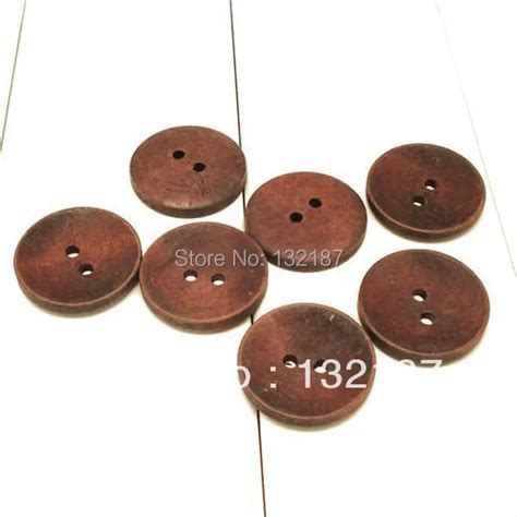 300pcslot 2 Hole Natural Wood Buttons Brown Color Sewing Buttons