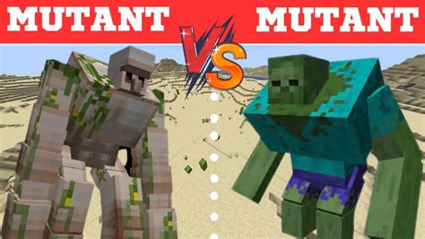 Mutant Zombie Vs Mutant Iron Golem In Minecraft Youtube