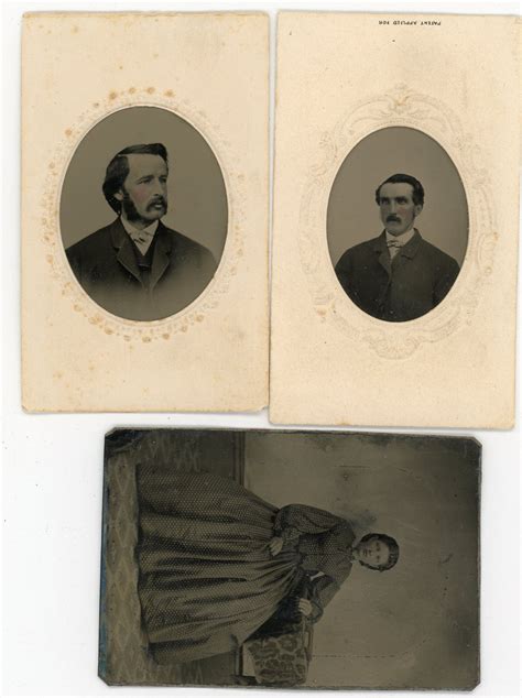 3 civil war era tintypes with tax stamps antique price guide details page