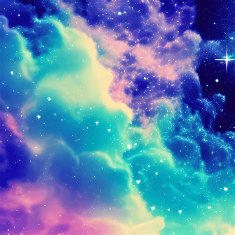 High Quality Galaxy Wallpaper Background With Clouds And Stars Rainbow