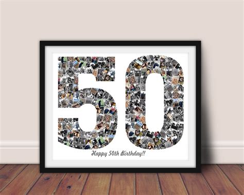 Number Photo Collage 50th Birthday Collage Of Photos Photo Etsy Uk