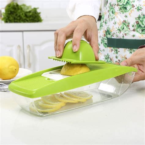Ahtoska Adjustable Manual Vegetable Slicer With 5 Interchangeable