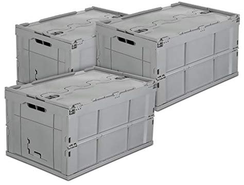 Buy It Folding Plastic Storage Crate Pack Of 3 Collapsible Utility