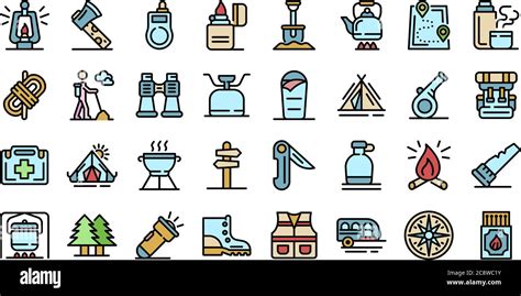 Survival Icons Set Vector Flat Stock Vector Image And Art Alamy