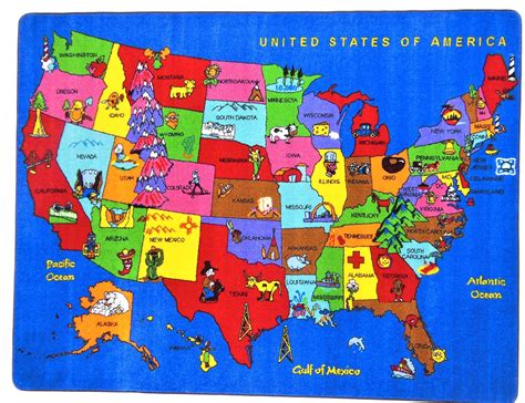 United States Of America Cartoon Map Cartoon Map Usa Maps Detailed