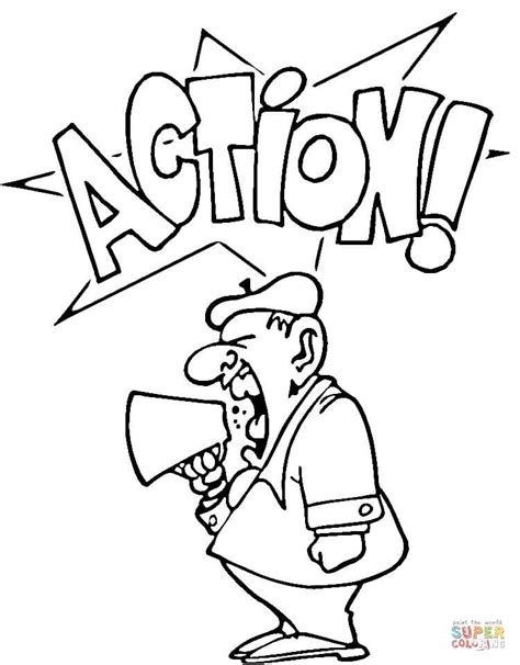 Supercoloring.com is a super fun for all ages: Film Director: "Action!" coloring page | Free Printable ...