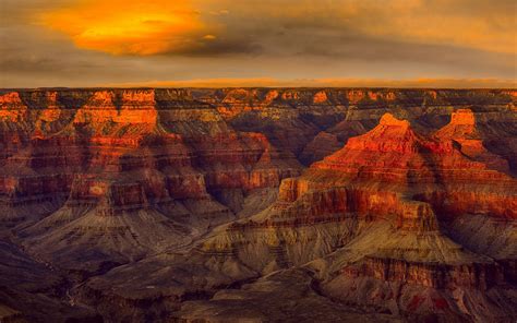 Download Wallpapers Grand Canyon National Park Evening Rocks Sunset