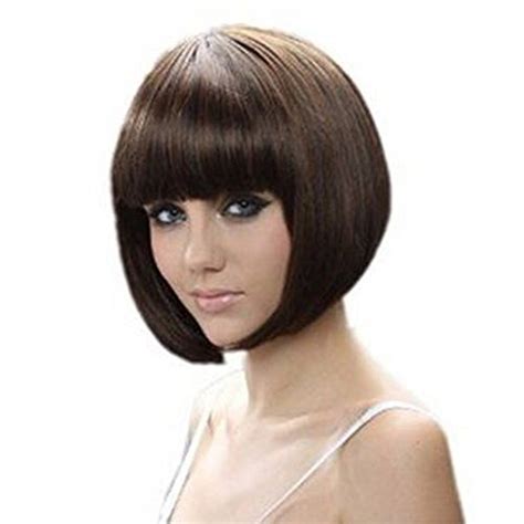 Buy Sqdeal 30cm Brown Short Straight Full Wig Sexy Women Girls Bob Hair