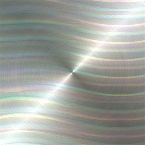 Silver Rainbow Iridescent Stripes Oil Slick Holographic Radial Metal
