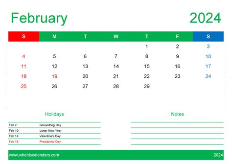 Feb 2024 Free Printable Calendar Monthly Calendar