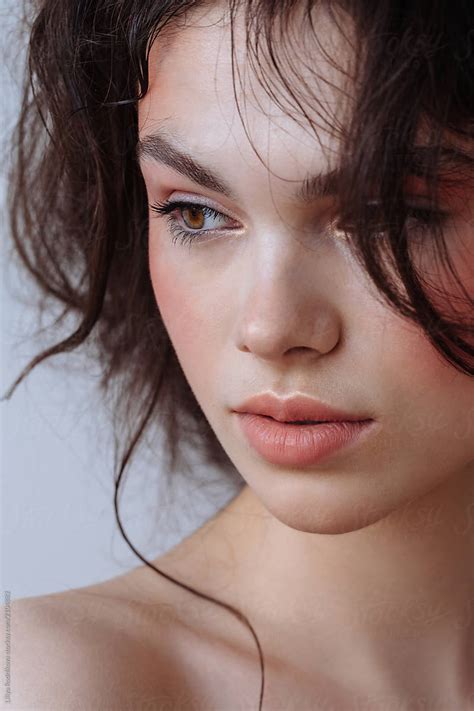 Beauty Portrait Of Young Brunette Looking Away By Stocksy Contributor Liliya Rodnikova Stocksy