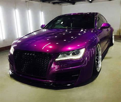 Audi A7 Deep Metallic Purple Car Interior Upholstery Custom Car
