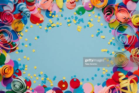 Party Background With Colorful Streamers For Celebrating Birthday Space