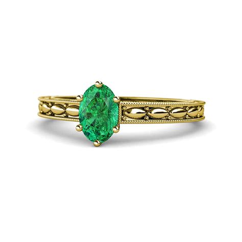 Trijewels Oval Cut Emerald Marquise Design Womens Solitaire