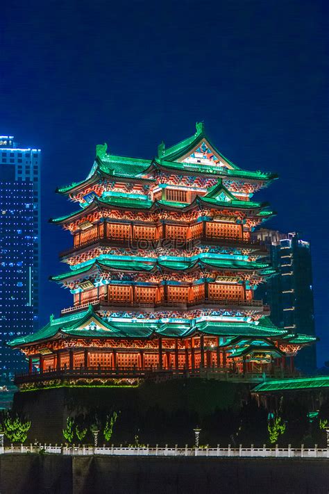 Nanchang Landmark Tengwang Pavilion Night View Photo Imagepicture Free