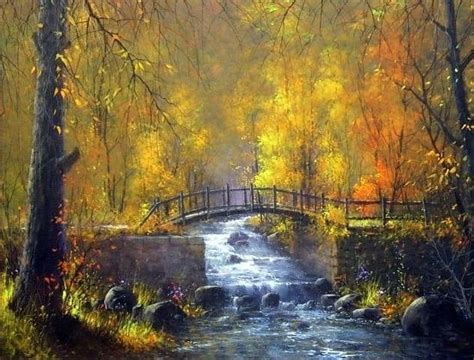 Jerry Yarnell Jerry Yarnell Paintings Autumn Bridge By