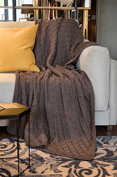 Taupe Hand Knitted Weighted Blanket 11 lbs 200x220cm Wool | Etsy