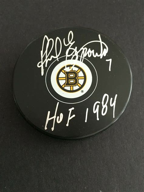 Phil Esposito Autographed Boston Bruins Puck W Hof1984 Inscr Jsa